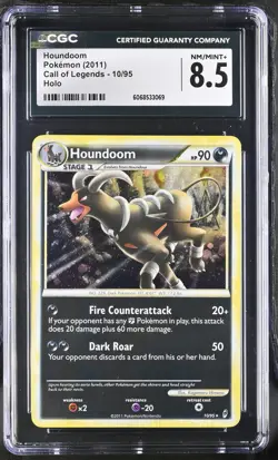 CGC 8.5 Houndoom 2011 Call of Legends 10/95 Holo Pokemon Card - Image 1