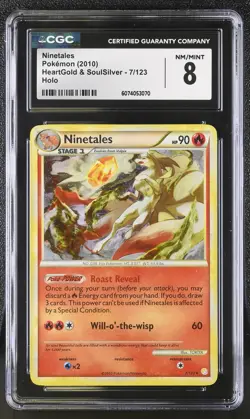 CGC 8 Ninetales 2010 HeartGold & SoulSilver 7/123 Holo Pokemon Card - Image 1