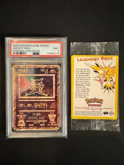 Pokemon Ancient Mew 2000 Movie Promo PSA 9 & Legendary Birds Card (Sealed) - Image 1