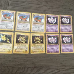 Vintage Pokemon Promo Cards Mewtwo, Dragonite, Pikachu, Electabuzz WB Movie - Image 1