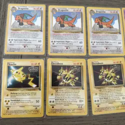 Vintage Pokemon Promo Cards Mewtwo, Dragonite, Pikachu, Electabuzz WB Movie - Image 2