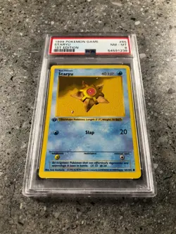 Pokemon TCG Cards 1st Edition Base Set Staryu 65/102 PSA 8 NM-MT - Image 1