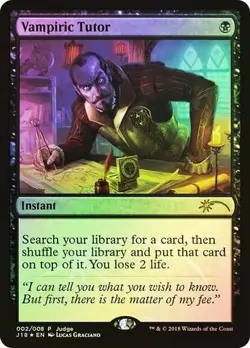 Magic MTG Judge Promo FOIL Vampiric Tutor J18 NEAR MINT NM - Image 5