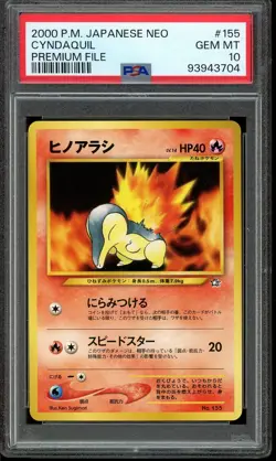 Pokemon Card PSA 10 Cyndaquil Japanese Premium File Neo Genesis 155 Promo 2000 - Image 1