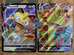 Pokemon TCG - Promo Set Meowth V SWSH004 & Meowth VMAX SWSH005 Promos Near Mint - Image 1