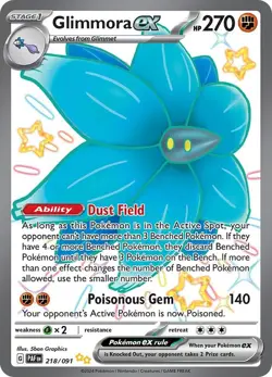 Glimmora ex - Paldean Fates - 218/091 - Pokemon TCG - LP - HOLO - Image 1