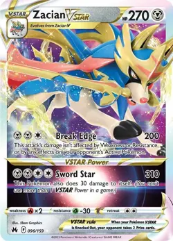 Zacian VSTAR - Crown Zenith - 096/159 - Pokemon TCG - NM - HOLO - Image 1