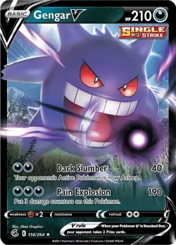 Gengar V - 156/264 - Pokemon TCG Fusion Strike (2021) - LP - HOLO - Image 1