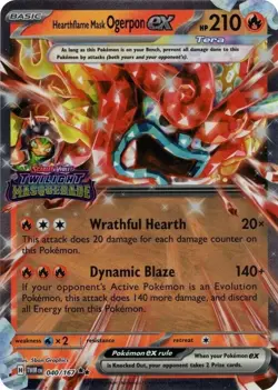 Hearthflame Mask Ogerpon ex (Twilight Masquerade Stamp) - Pokemon TCG - NM HOLO - Image 1
