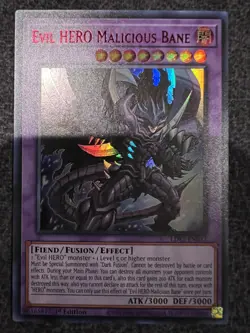 Yugioh Evil HERO Malicious Bane LDS3-EN033 Ultra Rare (Red) 1st Edition NM - Image 1