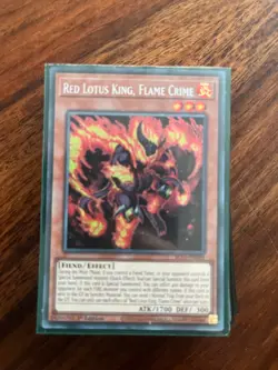 Yu-Gi-Oh Red Lotus King Flame Crime Secret Rare Card BLTR-EN028 1st Edition - Image 1