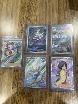 Pokemon 5 Card Lot 151 Greavard, Roxanne, Swablu, Raboot, Erikas invitation Rare - Image 1