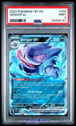 Pokemon Card PSA 9 Gengar ex 104/162 TEF Temporal Forces Holo Ultra Rare 2024 #2 - Image 1