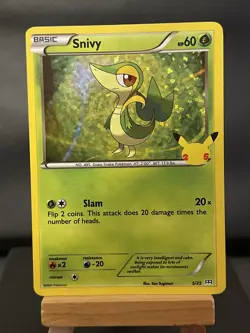 Pokemon Card Snivy 5/25 McDonalds 25th Anniversary Holo ERROR - Image 1