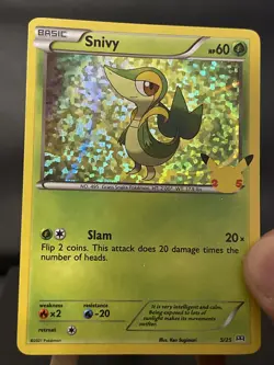Pokemon Card Snivy 5/25 McDonalds 25th Anniversary Holo ERROR - Image 3