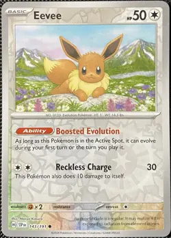 Eevee 143/191 Sv08: Surging Sparks Reverse Holo - Pokemon Card - Image 1