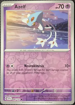 Azelf 080/191 Sv08: Surging Sparks Reverse Holo - Pokemon Card - Image 1