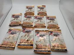 Magic The Gathering Dominaria Remastered Draft Booster Pack NEW Cards 10 Packs - Image 1