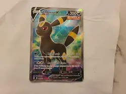 Pokemon TCG Umbreon v Full Art Ultra Rare Holo Card Evolving Skies NM Condition - Image 1