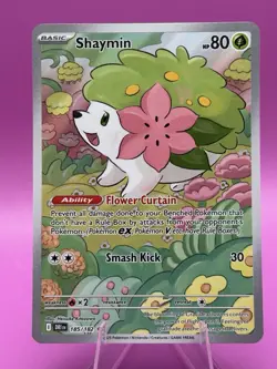 Pokemon TCG Shaymin Holo Card Illustration Rare, 185/182, Destined Rivals Series - Image 1
