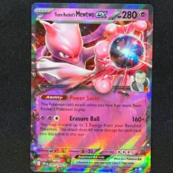 Team Rocket's Mewtwo Ex SVP EN 216 NM Black Star Promo Pokemon TCG Holo Foil - Image 1