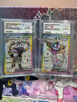 Pokemon TCG Umbreon EX & Espeon EX Prismatic Promos Sequential PERFECT ACE 10s - Image 1