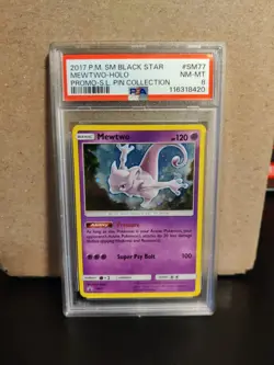 Mewtwo Holo Sm77 Nm Mt PSA 8 Black Star Promo Pokemon Card - Image 1