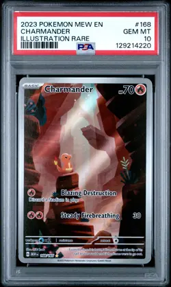 Pokemon Charmander #168 English Illustration Rare Scarlet & Violet 151 PSA 10 - Image 1