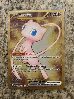 Pokemon TCG Mew EX 205/165 Scarlet & Violet Gold Metal Promo Card - Image 1