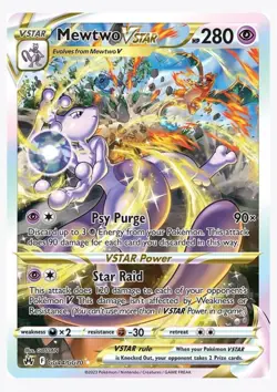 Pokemon TCG -Mewtwo VSTAR- GG44/GG70 Crown Zenith: Galarian Gallery Holo - Image 1
