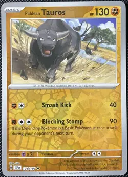 Paldean Tauros 101/191 Sv08: Surging Sparks Reverse Holo - Pokemon Card - Image 1