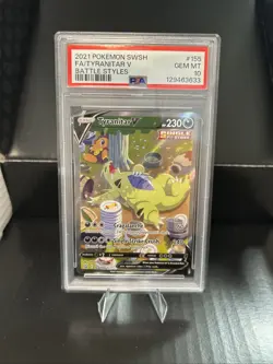 PSA 10 Pokemon TCG Tyranitar V (Alt Full Art) Battle Styles 155/163 Holo Ultra - Image 1