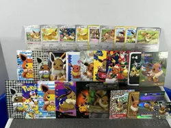 Pokemon Eevee Lot Pokemon Lot of 29 Cards and Stickers Eevee Pokemon Mixed Lot - Image 1