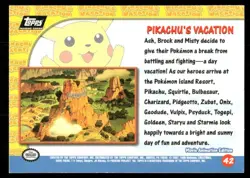 Pikachu's Vacation [Foil] #42 Pokemon 1999 Topps Movie Embossed LP - Image 2