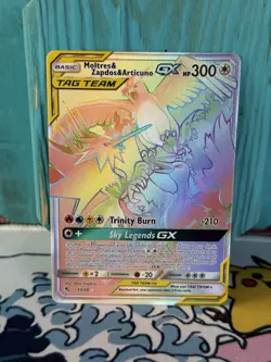 Pokemon Moltres & Zapdos & Articuno GX 69/68 Tag Team Hidden Fates Rainbow Mint - Image 3