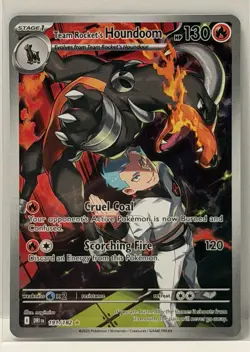 Pokemon TCG Team Rockets Houndoom Illustration Rare Card 191/182 Destined Rivals - Image 1