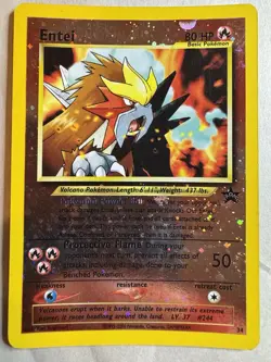 Pokemon Card - Entei #34 Black Star WOTC Movie Promo Reverse Holo - Image 1