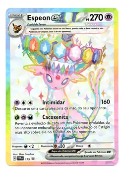 Pokemon TCG Espeon ex 175 Promo Set Prismatic Evolutions Portuguese Rare Card - Image 5