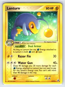 Lanturn 19/92 2006 EX Legend Maker Pokemon Card Non Holo Rare - Lp - Image 1