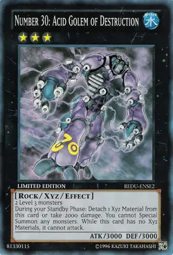 1x YuGiOh Number 30: Acid Golem of Destruction - REDU-ENSE2 - Super Rare - Limit - Image 1