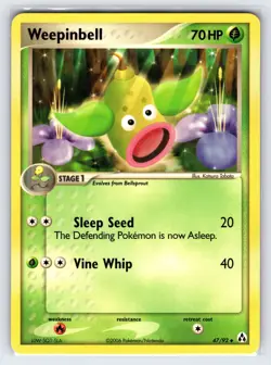 Weepinbell 47/92 2006 EX Legend Maker Pokemon Card Non Holo Uncommon - Nm - Image 1