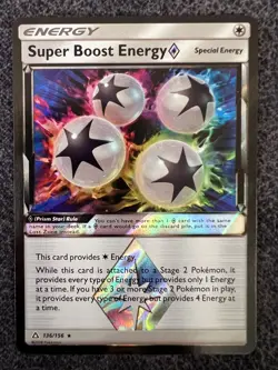 Super Boost Energy 136/156 Ultra Rare Holo Pokemon Card NM - Image 1