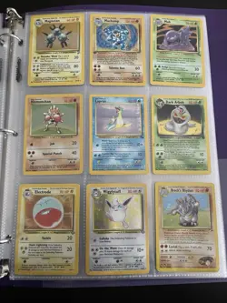 Pokemon Collection Binder Vintage Lot of Cards Holos Rares WoTC Base Set Etc - Image 1