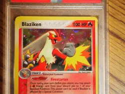 Pokemon 2003 Ruby Sapphire Blaziken holo card, PSA 8 - Image 2