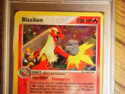Pokemon 2003 Ruby Sapphire Blaziken holo card, PSA 8 - Image 3