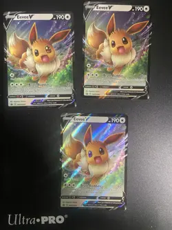 Pokemon Card Eevee V SWSH065 Promo Full Art Holo Lot Of 2 #A Nm - Image 1