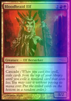 MTG Magic the Gathering Bloodbraid Elf (4/12) Friday Night Magic 2010 LP FOIL - Image 1