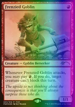 MTG Magic the Gathering Frenzied Goblin (1/12) Friday Night Magic 2015 LP FOIL - Image 1