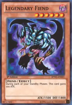 Yugioh! LP Legendary Fiend - BPW2-EN021 - Super Rare - 1st Edition Lightly Playe - Image 1