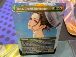Yuna, Grand Summoner Promo 0001 Final Fantasy Mtg Borderless Foil - Image 1